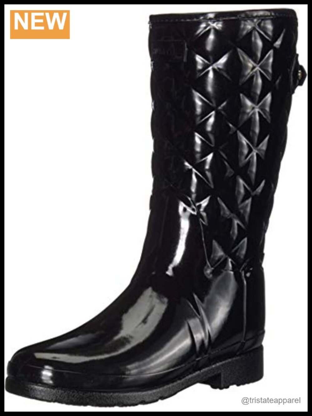 Hunter Refined Short Quilted Gloss Rain Boots Waterproof Pull-On